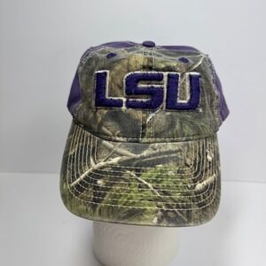 LSU Tigers Hat Camo Purple Baseball Cap The Game Tag One‎ Size
